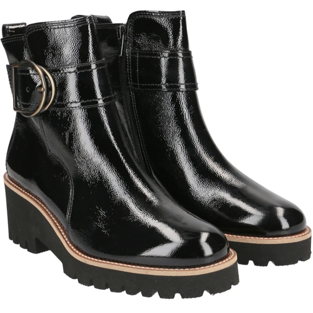 Black patent leather booties BRAND NEW with Box